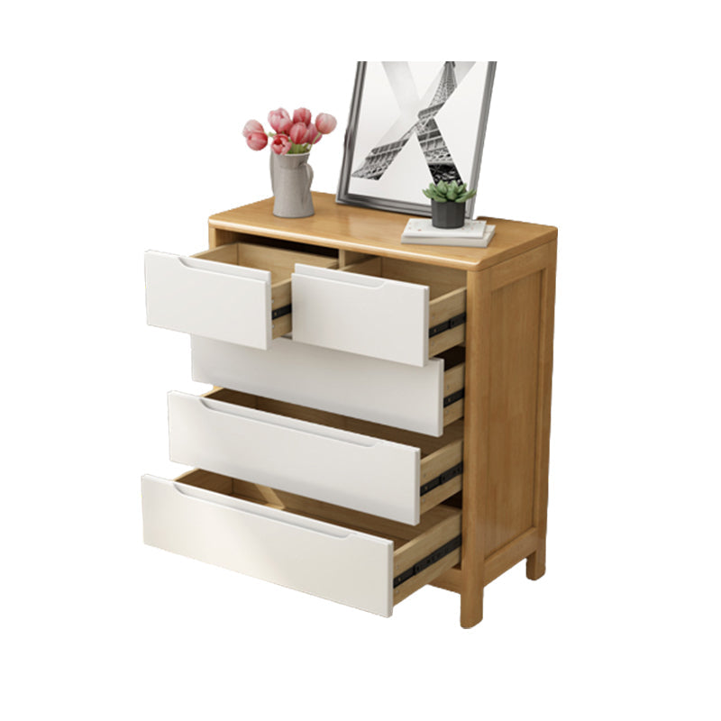 Mid-Century Modern Chest Squared Legs with Drawer Solid Wood Accent Chest Natural Wood White 5 Clearhalo 'Cabinets & Chests' 'cabinets_chests' 'furn' 'furn_cabinets_chests' 'Furniture' 'Living Room Furniture' 6434052