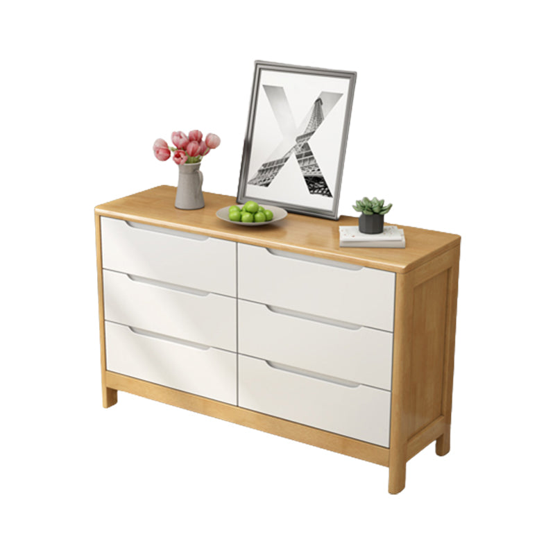 Mid-Century Modern Chest Squared Legs with Drawer Solid Wood Accent Chest Natural Wood White 6 Clearhalo 'Cabinets & Chests' 'cabinets_chests' 'furn' 'furn_cabinets_chests' 'Furniture' 'Living Room Furniture' 6434054