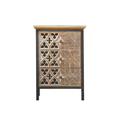 Rectangular Industrial Cabinet Metal and Wood Accent Chest in Natural 20"L x 14"W x 27.5"H Clearhalo 'Cabinets & Chests' 'cabinets_chests' 'furn' 'furn_cabinets_chests' 'Furniture' 'Living Room Furniture' 6434069