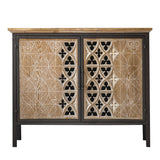 Rectangular Industrial Cabinet Metal and Wood Accent Chest in Natural Clearhalo 'Cabinets & Chests' 'cabinets_chests' 'furn' 'furn_cabinets_chests' 'Furniture' 'Living Room Furniture' 6434071