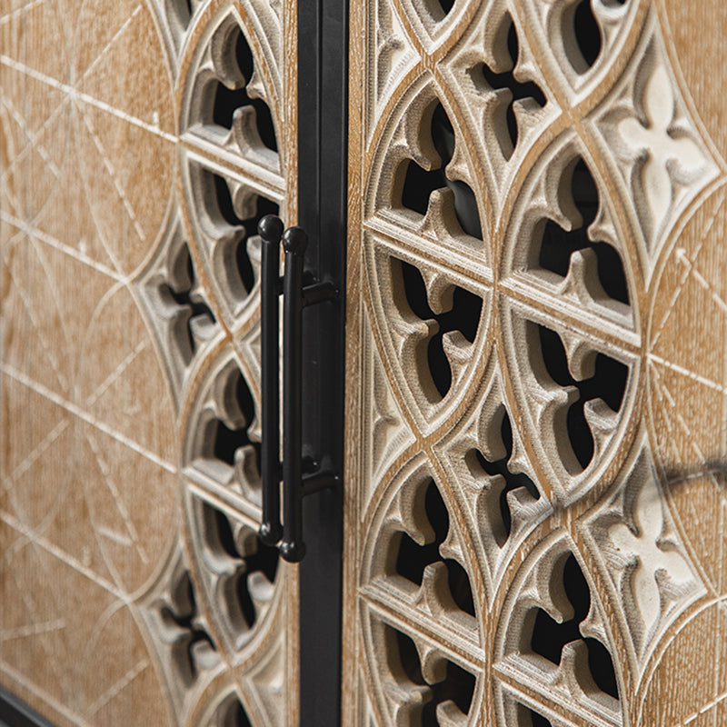 Rectangular Industrial Cabinet Metal and Wood Accent Chest in Natural Clearhalo 'Cabinets & Chests' 'cabinets_chests' 'furn' 'furn_cabinets_chests' 'Furniture' 'Living Room Furniture' 6434073