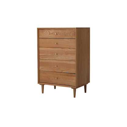 Contemporary Chest 5 - Drawer Solid Wood Knobs Straight Legs Accent Chest Natural Clearhalo 'Cabinets & Chests' 'cabinets_chests' 'furn' 'furn_cabinets_chests' 'Furniture' 'Living Room Furniture' 6434101