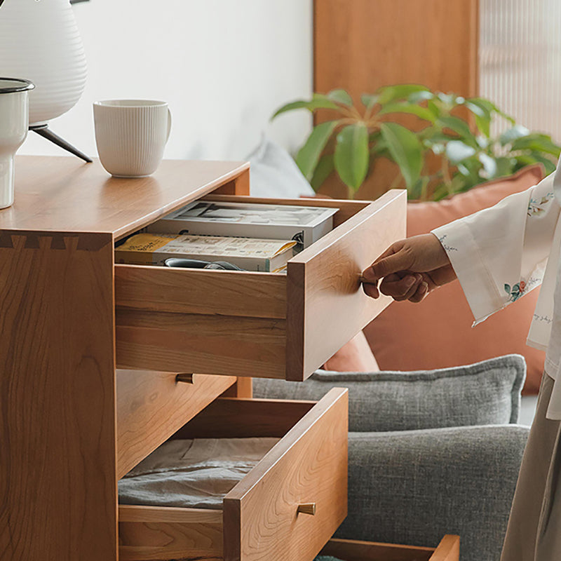 Contemporary Chest 5 - Drawer Solid Wood Knobs Straight Legs Accent Chest Clearhalo 'Cabinets & Chests' 'cabinets_chests' 'furn' 'furn_cabinets_chests' 'Furniture' 'Living Room Furniture' 6434106