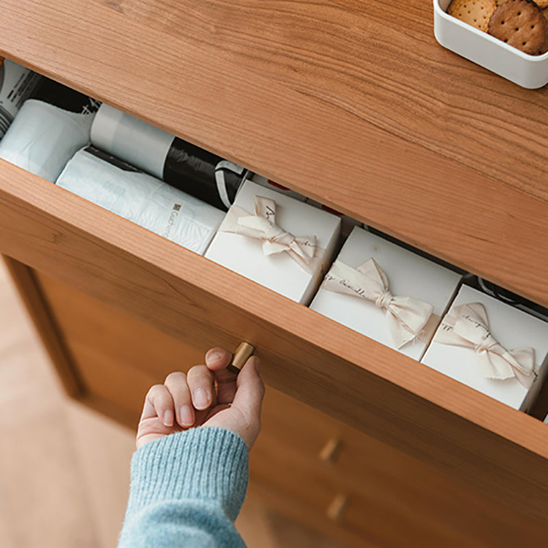 Contemporary Chest 5 - Drawer Solid Wood Knobs Straight Legs Accent Chest Clearhalo 'Cabinets & Chests' 'cabinets_chests' 'furn' 'furn_cabinets_chests' 'Furniture' 'Living Room Furniture' 6434107