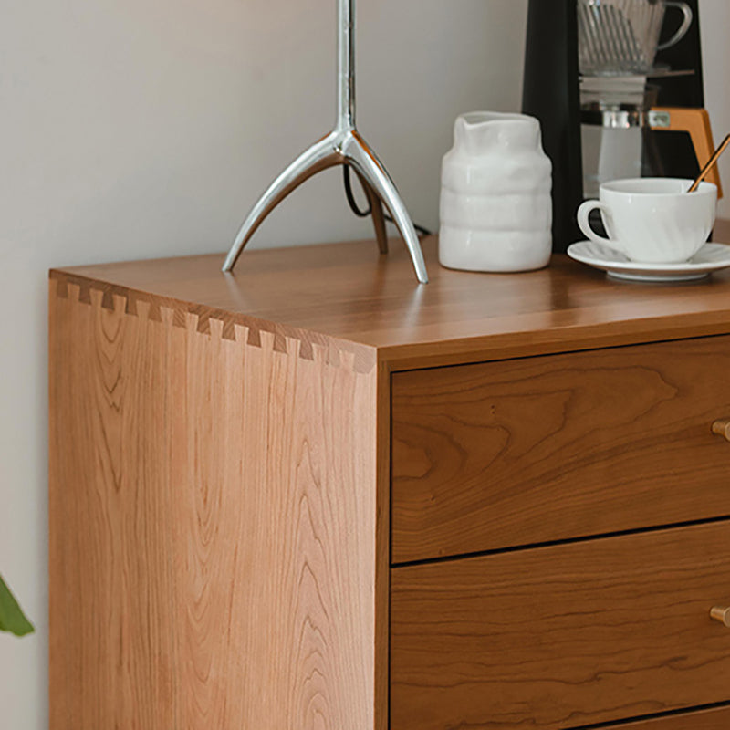 Contemporary Chest 5 - Drawer Solid Wood Knobs Straight Legs Accent Chest Clearhalo 'Cabinets & Chests' 'cabinets_chests' 'furn' 'furn_cabinets_chests' 'Furniture' 'Living Room Furniture' 6434109