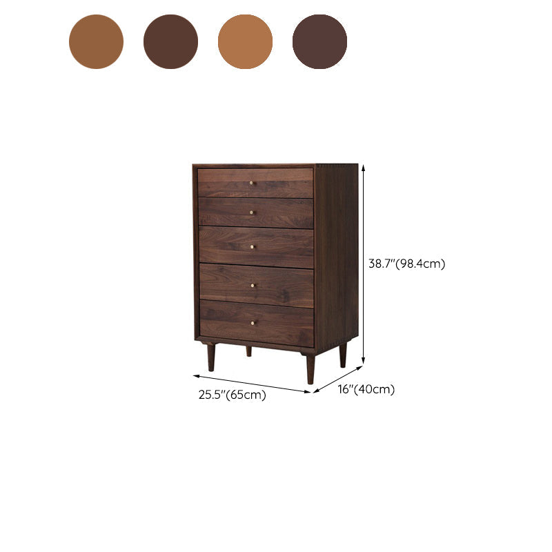 Contemporary Chest 5 - Drawer Solid Wood Knobs Straight Legs Accent Chest Clearhalo 'Cabinets & Chests' 'cabinets_chests' 'furn' 'furn_cabinets_chests' 'Furniture' 'Living Room Furniture' 6434111