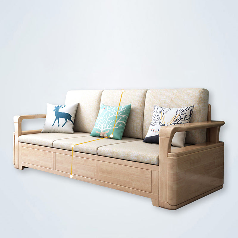 24 "H Scandinavo di divano sezionale in tessuto crema sezionale