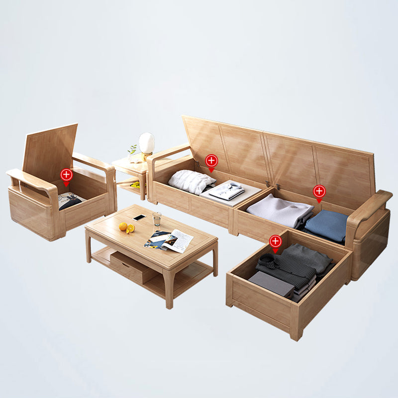 24 "H Scandinavo di divano sezionale in tessuto crema sezionale