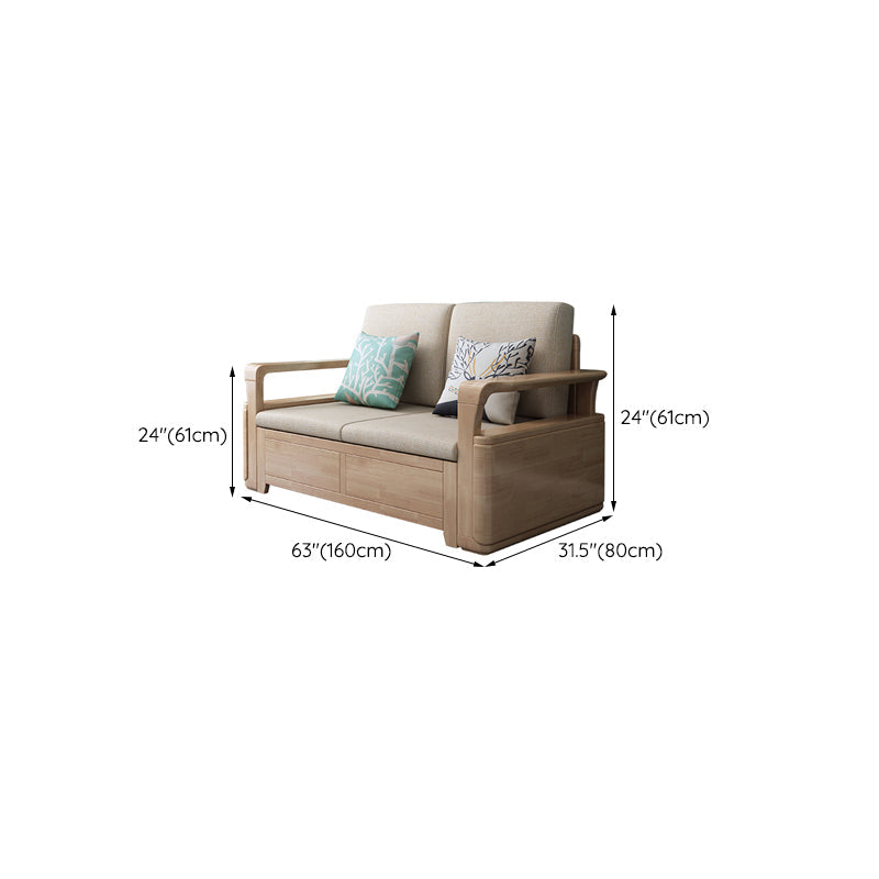 24 "H Scandinavo di divano sezionale in tessuto crema sezionale