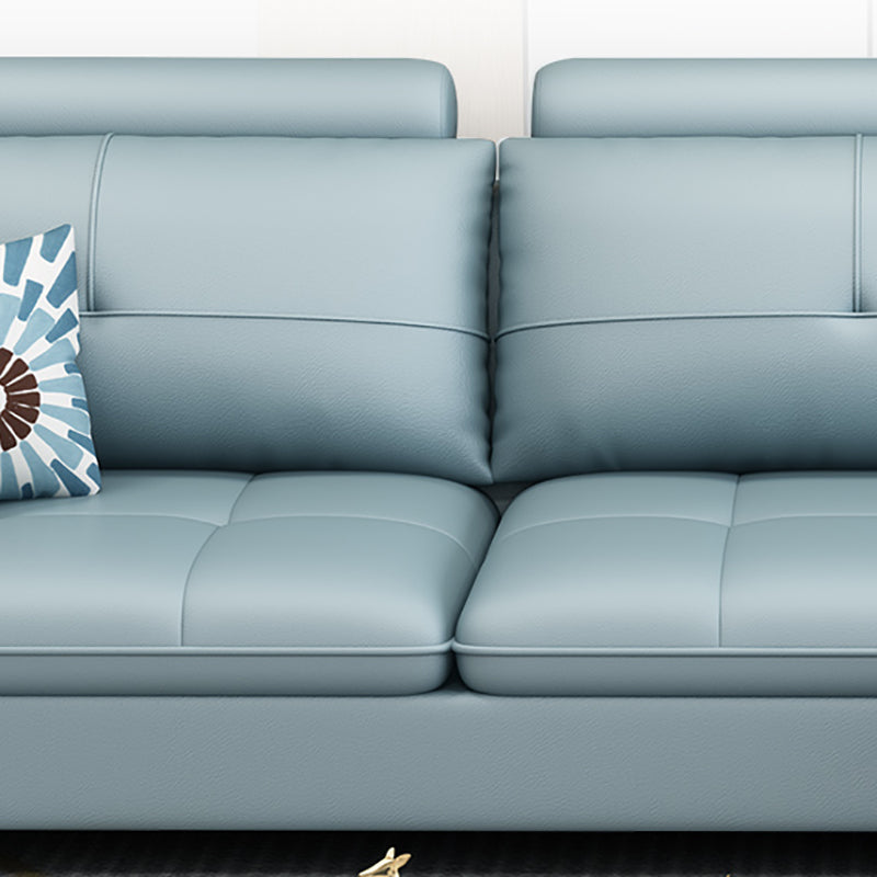 64 "W Scandinavo di divano sezionale in pelle trapuntata sezionale