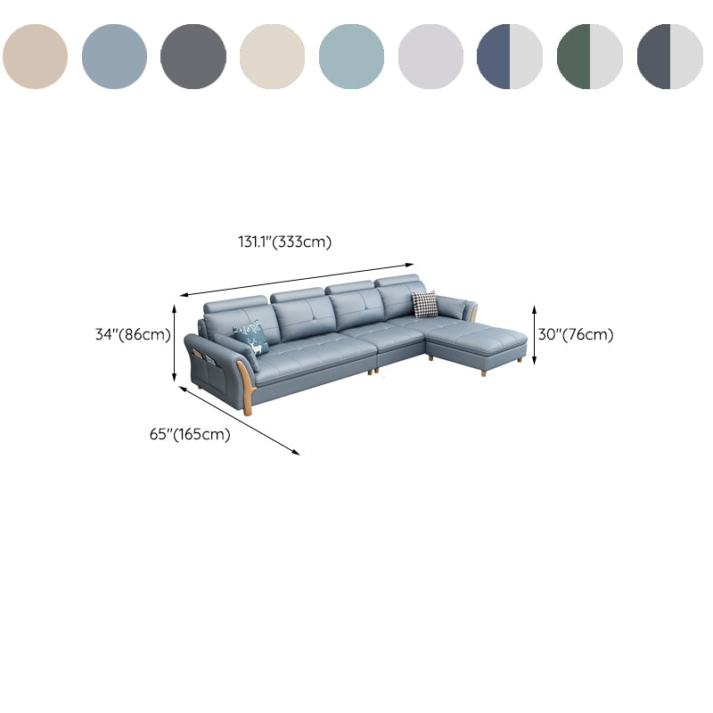 64 "W Scandinavo di divano sezionale in pelle trapuntata sezionale