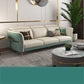 Glam Sectional Sofa White Pillowed Back Leather Cushions Sectional