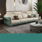 Glam Sectional Sofa White Pillowed Back Leather Cushions Sectional