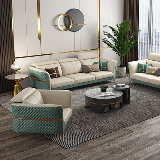 Divano glam sezionale bianco cuscinetto cuscinetto in pelle sezionale