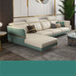 Glam Sectional Sofa White Pillowed Back Leather Cushions Sectional