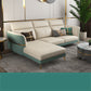Glam Sectional Sofa White Pillowed Back Leather Cushions Sectional