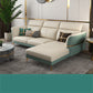 Glam Sectional Sofa White Pillowed Back Leather Cushions Sectional