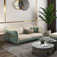 Glam Sectional Sofa White Pillowed Back Leather Cushions Sectional