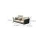 Glam Sectional Sofa White Pillowed Back Leather Cushions Sectional