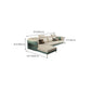 Glam Sectional Sofa White Pillowed Back Leather Cushions Sectional