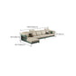 Glam Sectional Sofa White Pillowed Back Leather Cushions Sectional