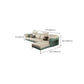 Glam Sectional Sofa White Pillowed Back Leather Cushions Sectional