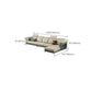 Glam Sectional Sofa White Pillowed Back Leather Cushions Sectional