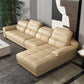 38 "H Hedendaagse sectionele sofa beige leer getuft sectional