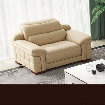 38 "H Hedendaagse sectionele sofa beige leer getuft sectional