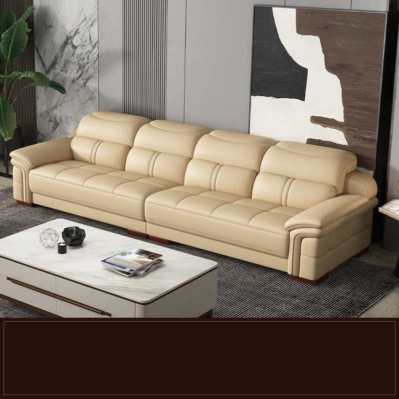 38 "H Hedendaagse sectionele sofa beige leer getuft sectional