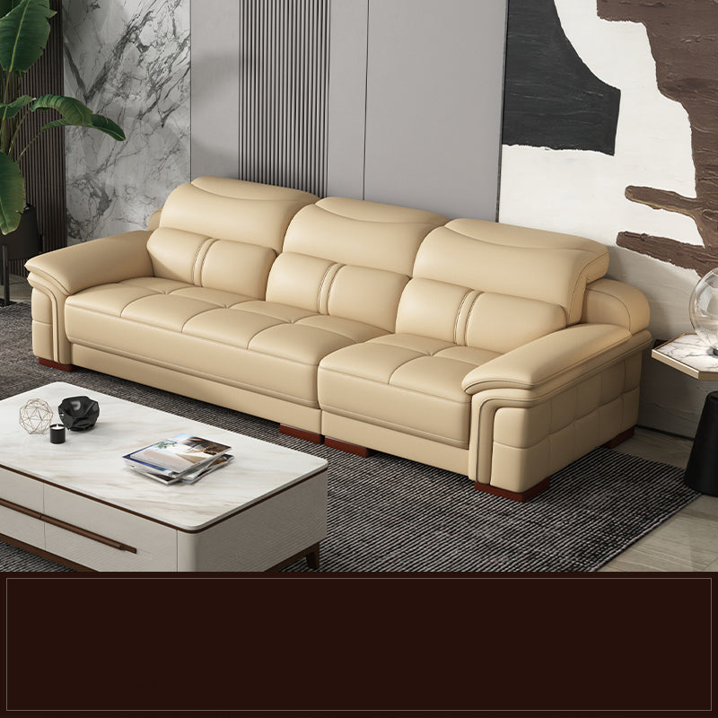 38 "H Hedendaagse sectionele sofa beige leer getuft sectional