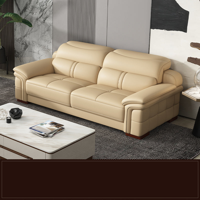38 "H Hedendaagse sectionele sofa beige leer getuft sectional