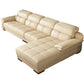 38 "H Hedendaagse sectionele sofa beige leer getuft sectional