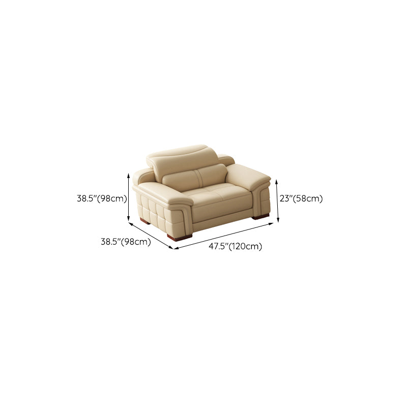 38 "H Hedendaagse sectionele sofa beige leer getuft sectional