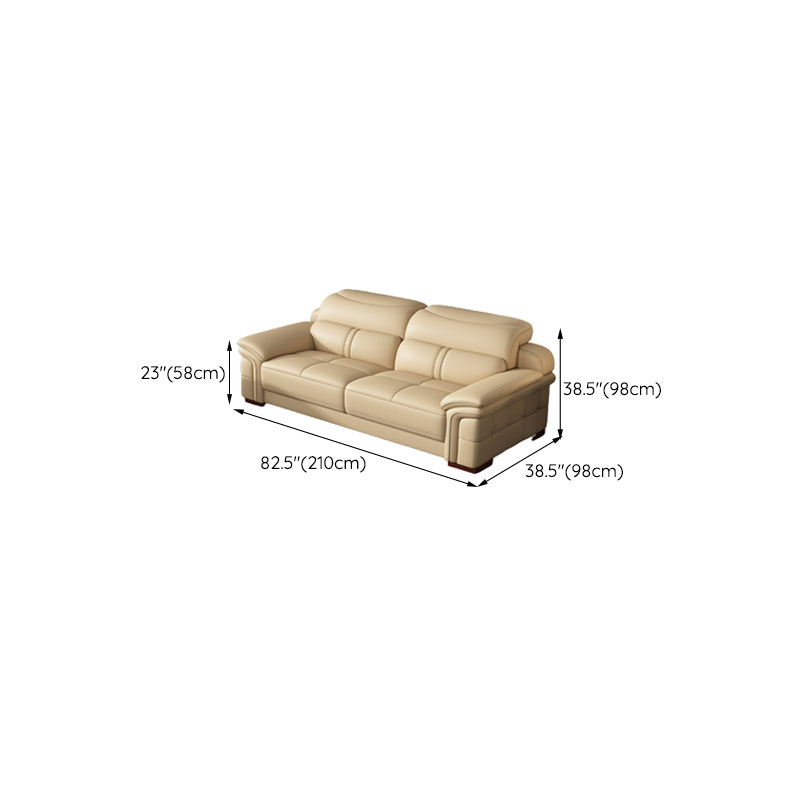 38 "H Hedendaagse sectionele sofa beige leer getuft sectional