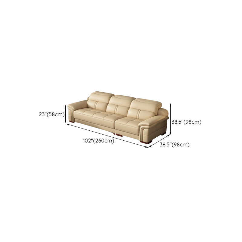 38 "H Hedendaagse sectionele sofa beige leer getuft sectional