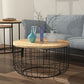 Scandinavian Natural Round Wood Coffee Table Frame Iron Cocktail Table Clearhalo 'Coffee & Accent Tables' 'Coffee Tables' 'coffee_tables' 'furn' 'furn_coffee_tables' 'Furniture' 'Living Room Furniture' 6434262