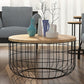 Scandinavian Natural Round Wood Coffee Table Frame Iron Cocktail Table Clearhalo 'Coffee & Accent Tables' 'Coffee Tables' 'coffee_tables' 'furn' 'furn_coffee_tables' 'Furniture' 'Living Room Furniture' 6434263