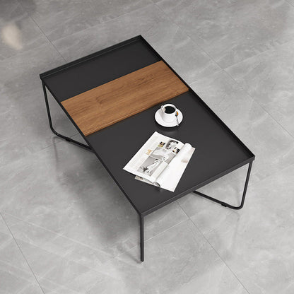 Table basse à pieds croisés, Table basse en fer noir avec plateau