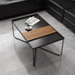 Table basse à pieds croisés, Table basse en fer noir avec plateau