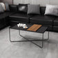 Table basse à pieds croisés, Table basse en fer noir avec plateau