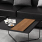 Table basse à pieds croisés, Table basse en fer noir avec plateau