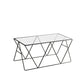 Table basse avec plateau en verre, moderne, Simple, rectangulaire, claire, avec cadre
