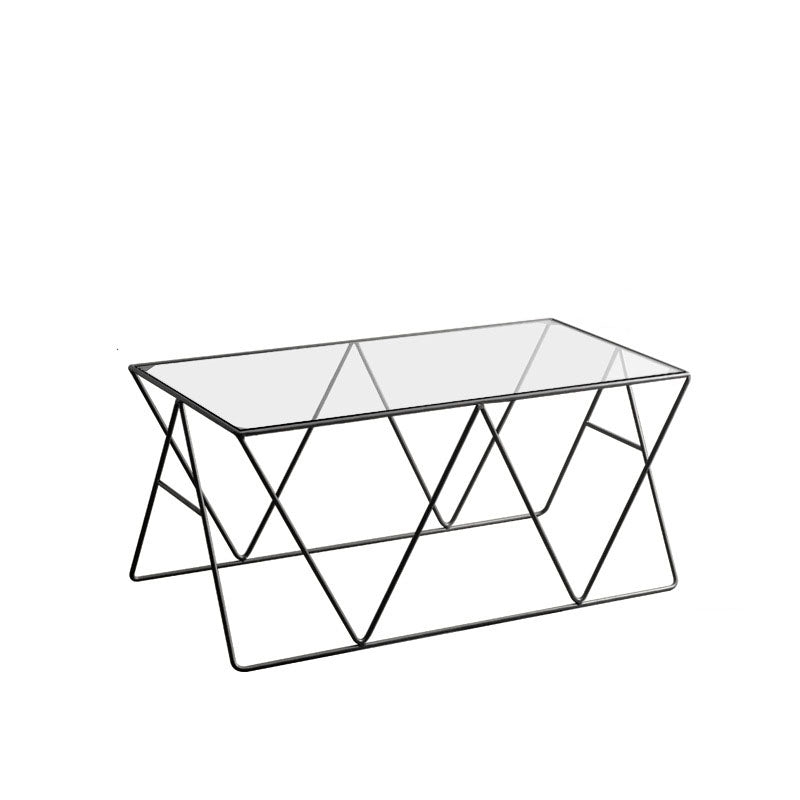 Table basse avec plateau en verre, moderne, Simple, rectangulaire, claire, avec cadre