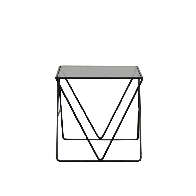 Table basse avec plateau en verre, moderne, Simple, rectangulaire, claire, avec cadre