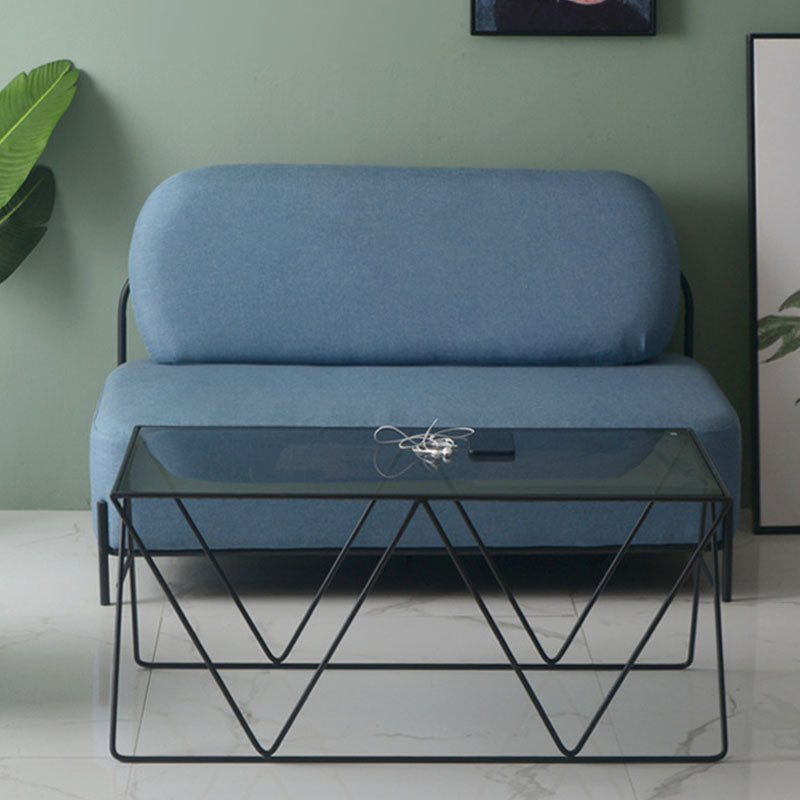 Table basse avec plateau en verre, moderne, Simple, rectangulaire, claire, avec cadre