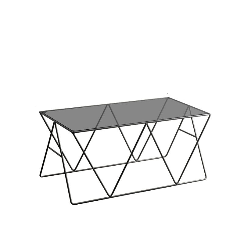Table basse avec plateau en verre, moderne, Simple, rectangulaire, claire, avec cadre