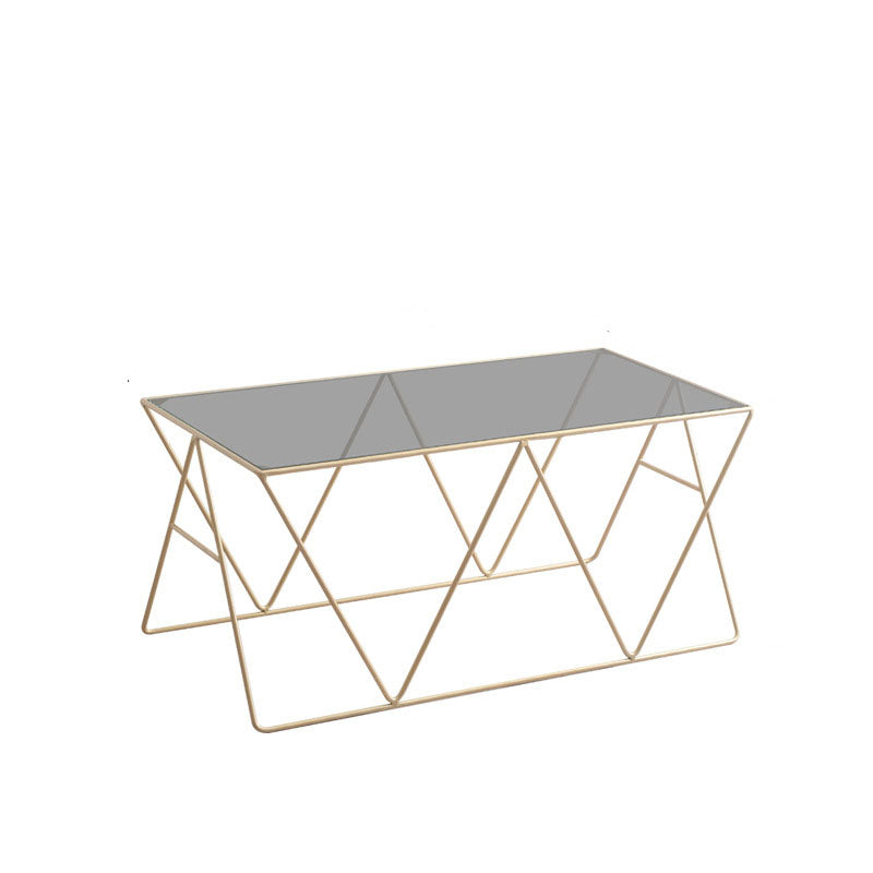 Table basse avec plateau en verre, moderne, Simple, rectangulaire, claire, avec cadre