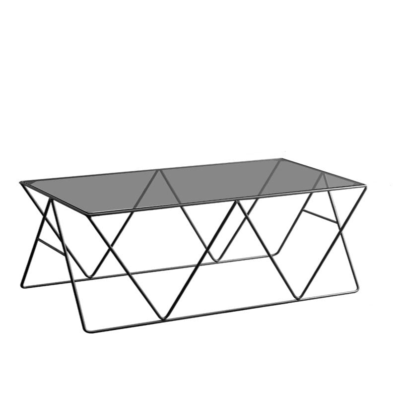 Table basse avec plateau en verre, moderne, Simple, rectangulaire, claire, avec cadre
