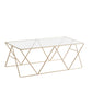 Table basse avec plateau en verre, moderne, Simple, rectangulaire, claire, avec cadre